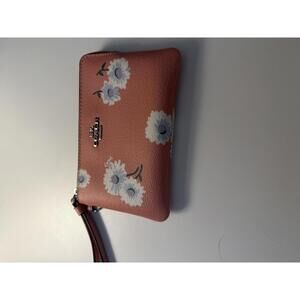 Sold Coach Pink Floral Wristlet Wallet